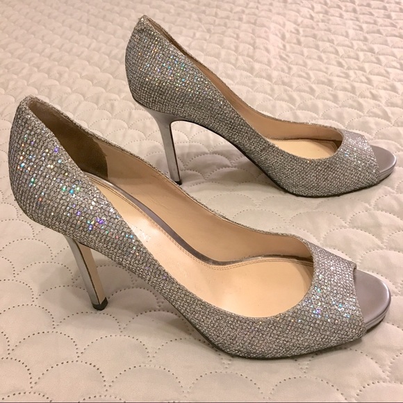 Enzo Angiolini Sparkly Silver 4” Heels, Size 8.5 - Picture 5 of 7